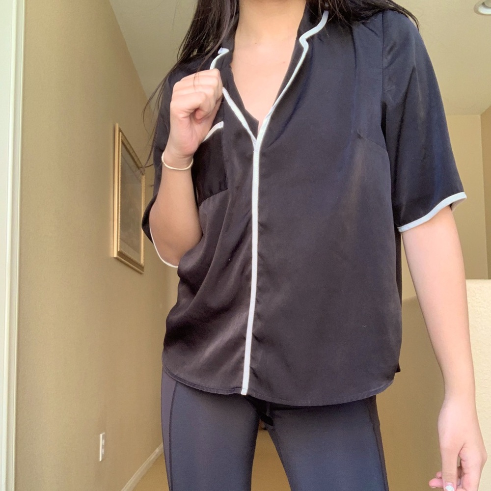 Silk collared blouse